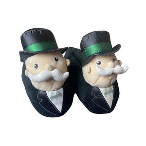 Stuffed mr. Monopoly slippers pantoufle board game RARE size 9-10